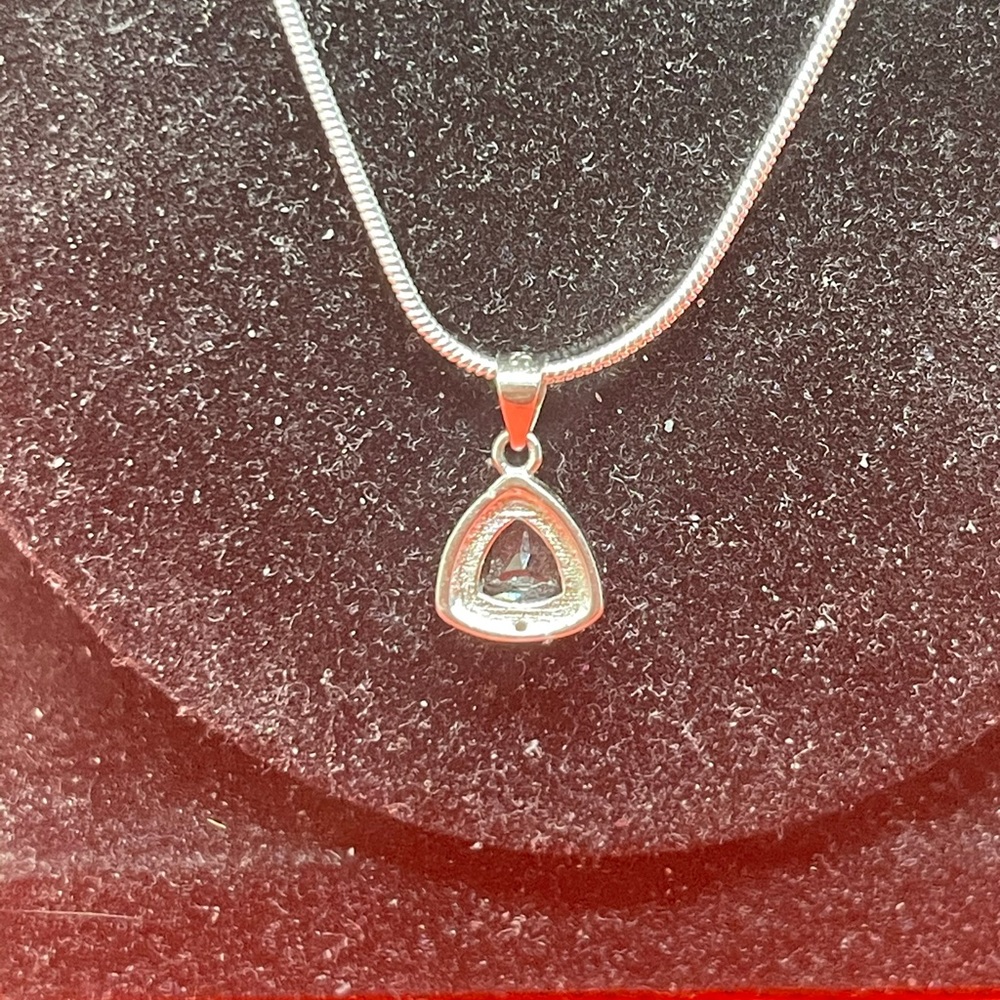 Amethyst and Diamond Pendant Charm Necklace - Picture 2 of 4